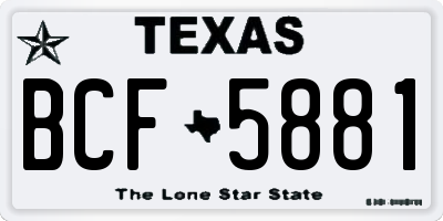 TX license plate BCF5881