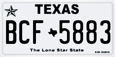 TX license plate BCF5883