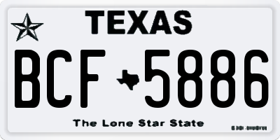 TX license plate BCF5886
