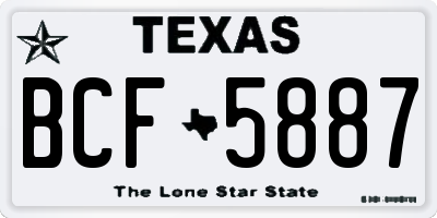 TX license plate BCF5887