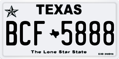 TX license plate BCF5888