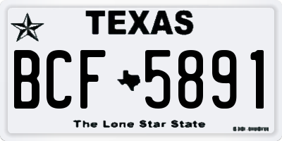 TX license plate BCF5891