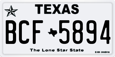TX license plate BCF5894