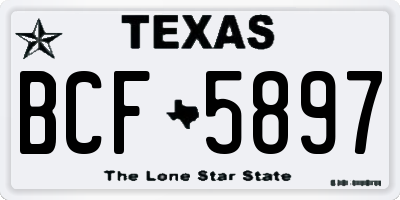 TX license plate BCF5897