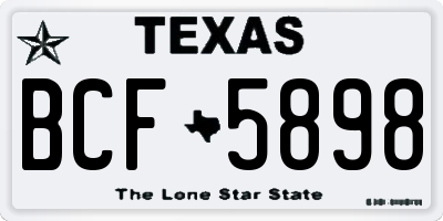 TX license plate BCF5898