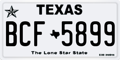 TX license plate BCF5899