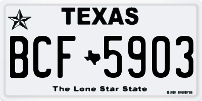 TX license plate BCF5903