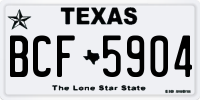 TX license plate BCF5904