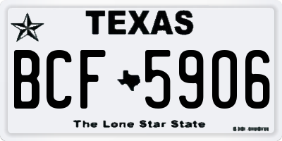 TX license plate BCF5906