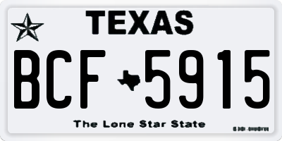 TX license plate BCF5915