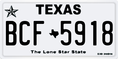 TX license plate BCF5918
