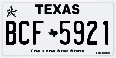 TX license plate BCF5921