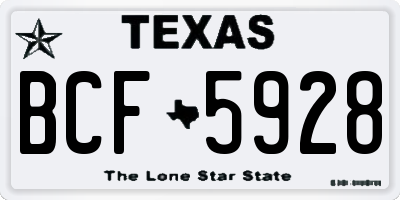 TX license plate BCF5928