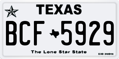 TX license plate BCF5929