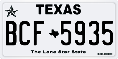 TX license plate BCF5935