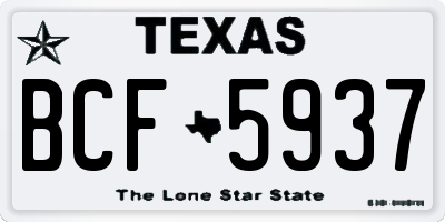 TX license plate BCF5937