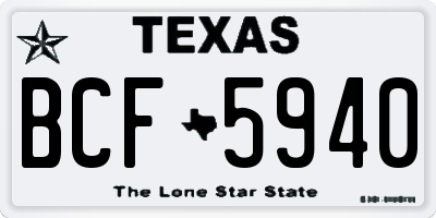 TX license plate BCF5940