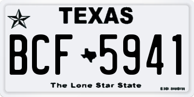 TX license plate BCF5941
