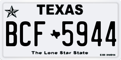TX license plate BCF5944