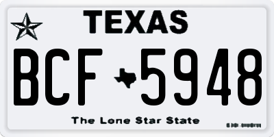 TX license plate BCF5948