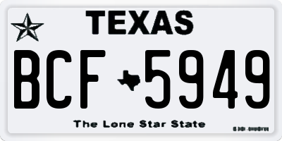 TX license plate BCF5949