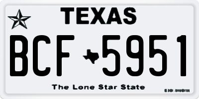 TX license plate BCF5951