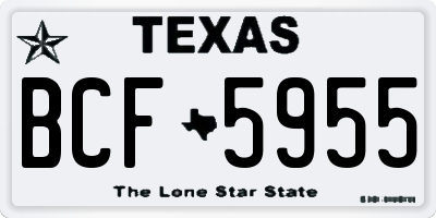 TX license plate BCF5955