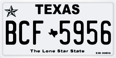 TX license plate BCF5956