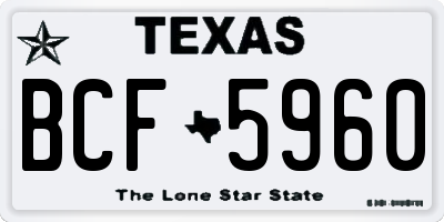 TX license plate BCF5960