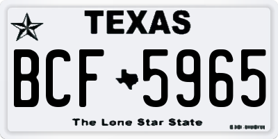 TX license plate BCF5965