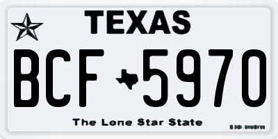 TX license plate BCF5970