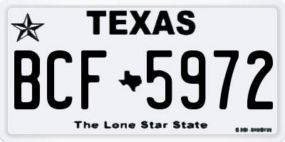 TX license plate BCF5972