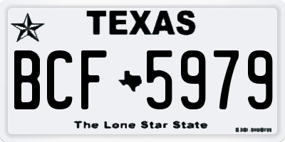 TX license plate BCF5979