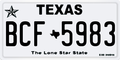 TX license plate BCF5983