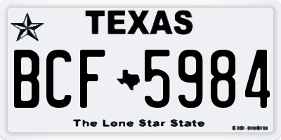 TX license plate BCF5984