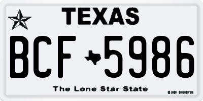 TX license plate BCF5986