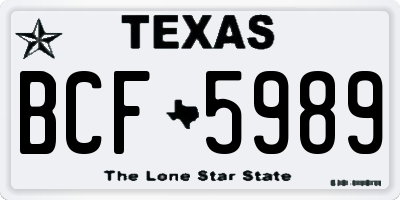 TX license plate BCF5989