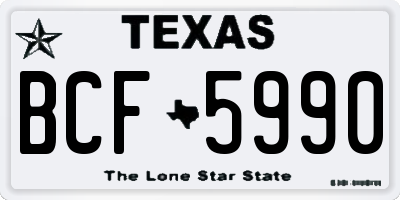 TX license plate BCF5990