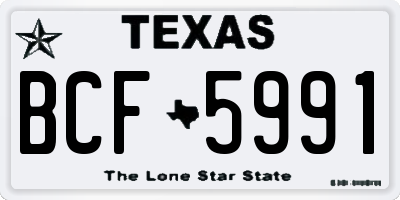 TX license plate BCF5991