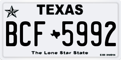 TX license plate BCF5992
