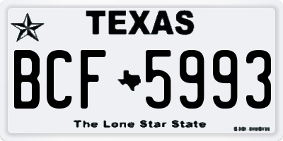 TX license plate BCF5993