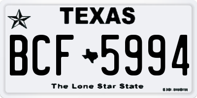TX license plate BCF5994