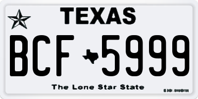 TX license plate BCF5999