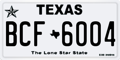 TX license plate BCF6004