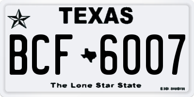 TX license plate BCF6007