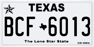 TX license plate BCF6013