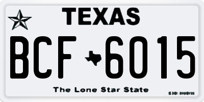 TX license plate BCF6015