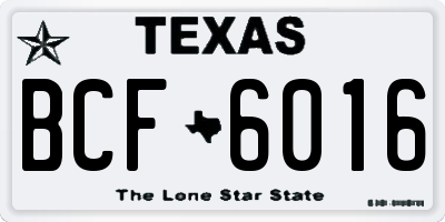 TX license plate BCF6016