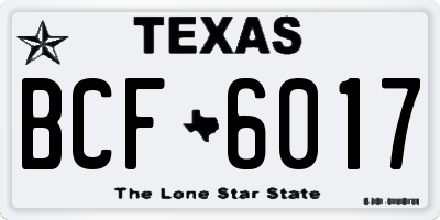 TX license plate BCF6017