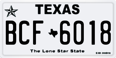 TX license plate BCF6018